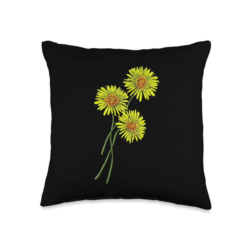 6204 Dandelion & Thistle Bouquet Gift for yellow Flowers Friends Throw